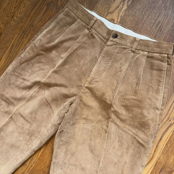 Brooks Brothers Other - Brooks Brothers 346 Corduroy Pants Mens 35 X 30 Brown Pleated Cuffed Preppy